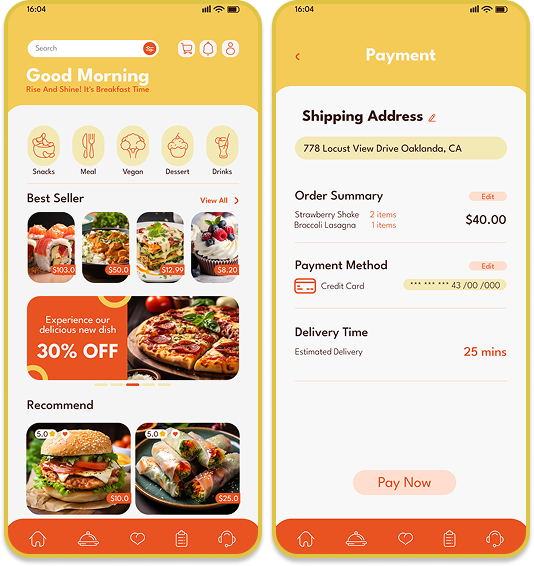 Food Delivery App Interface
